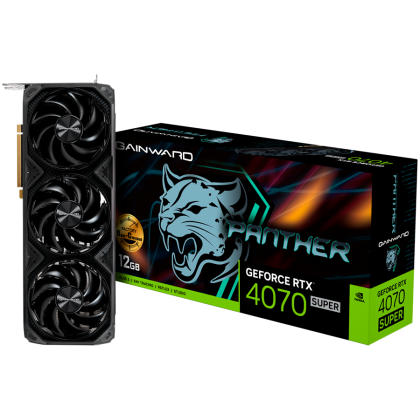 Gainward GeForce RTX 4070 Super Panther OC 12GB GDDR6X, 192 bit, 1x HDMI 2.1, 3x DP 1.4a, 3 Fan, 1x 16-pin power connector, recommended PSU 750W, NED407ST19K9-1043Z